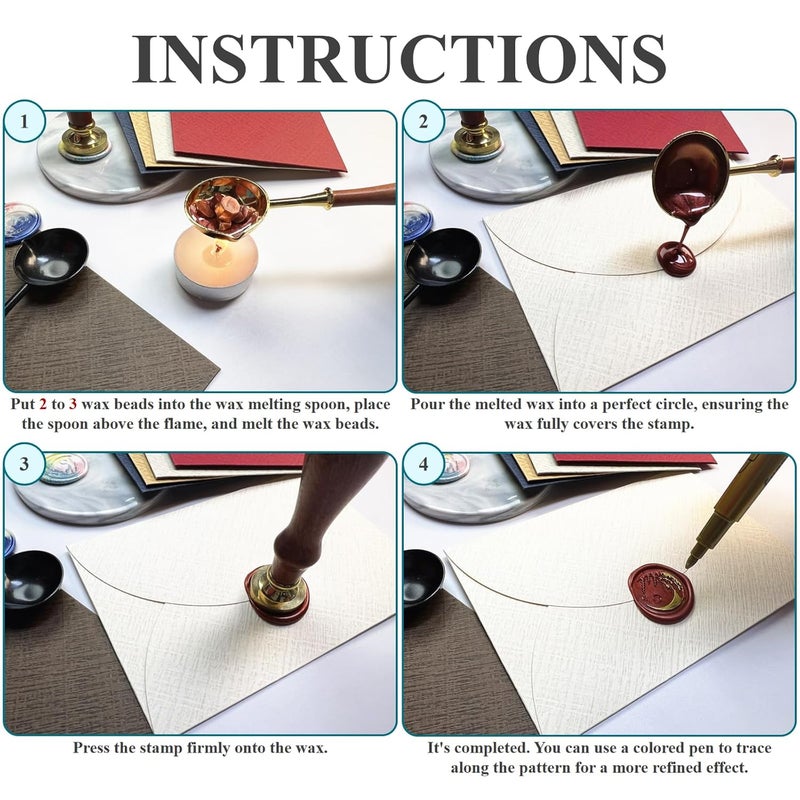Cazzon 420 Pcs Vintage Wax Sealing Beads for Wax Seal Stamp, Antique Decor for Wedding Invitations, Envelope, Letters, DIY Crafts Gift Wrap (Brown A) - Image 4